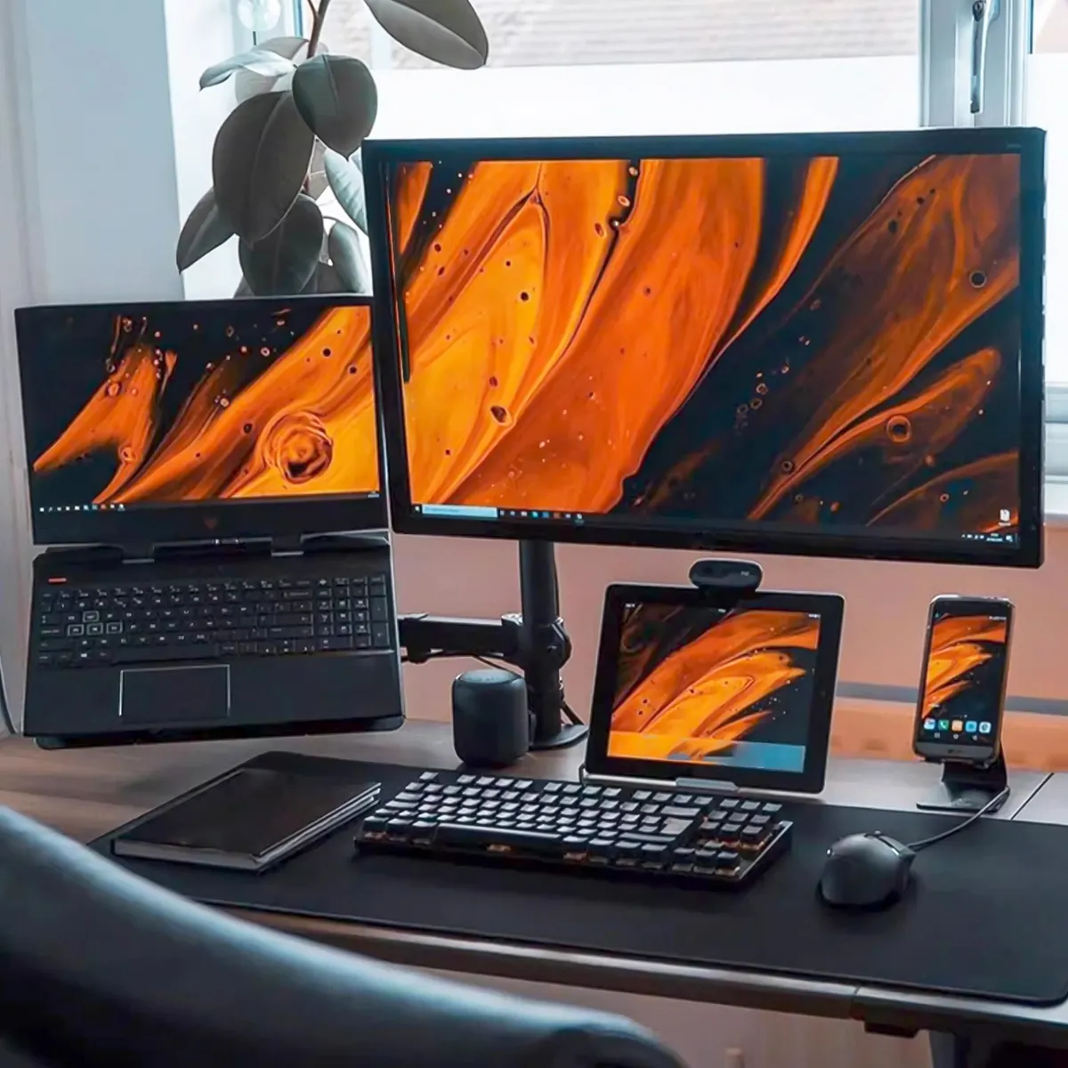 VIDITA - Soporte Monitor Y Notebook Brazo Articulado Escritorio