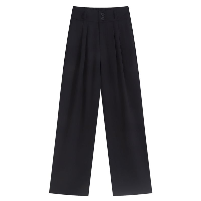 EVERSO - Pantalone Vestir Tiro Altopantalones Pierna Ancha Unicolor