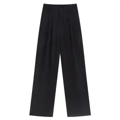 EVERSO - Pantalone Vestir Tiro Altopantalones Pierna Ancha Unicolor