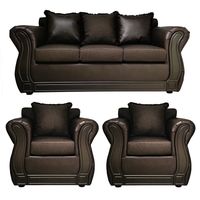 Living Con Resorte Estructural 5 cuerpos 3+1+1 Castilla Chocolate Rayado