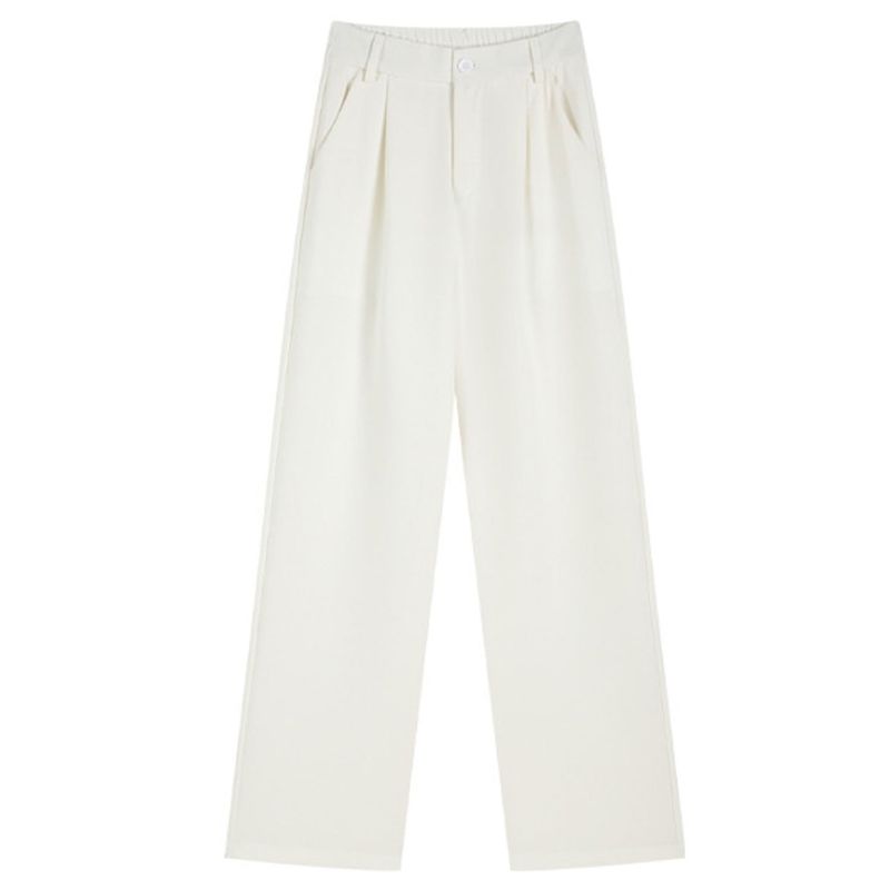 EVERSO - Pantalone Vestir Tiro Altopantalones Pierna Ancha Unicolor