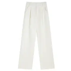 EVERSO - Pantalone Vestir Tiro Altopantalones Pierna Ancha Unicolor