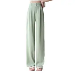 EVERSO - Pantalone Vestir Tiro Altopantalones Pierna Ancha Unicolor