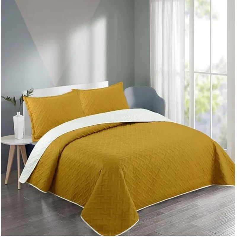 GENERICO - cubrecama quilt verano King bicolor 240cm x 270cm