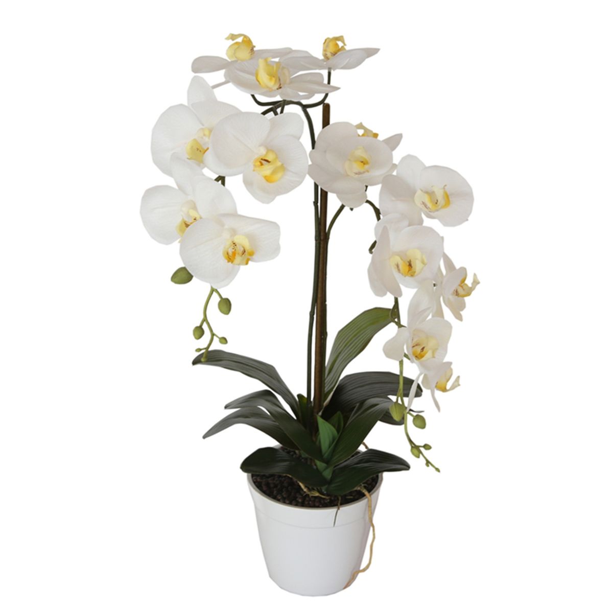 VADELL - Orquídea blanca de 65 cm en macetero Vadell Home
