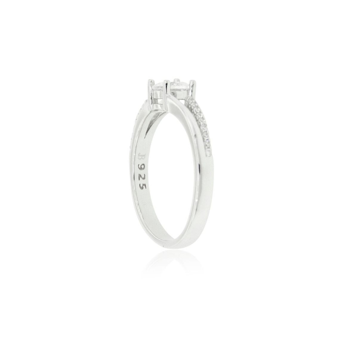 JB JOYAS BARON - Anillo de Plata Esterlina 925 Doble Circon
