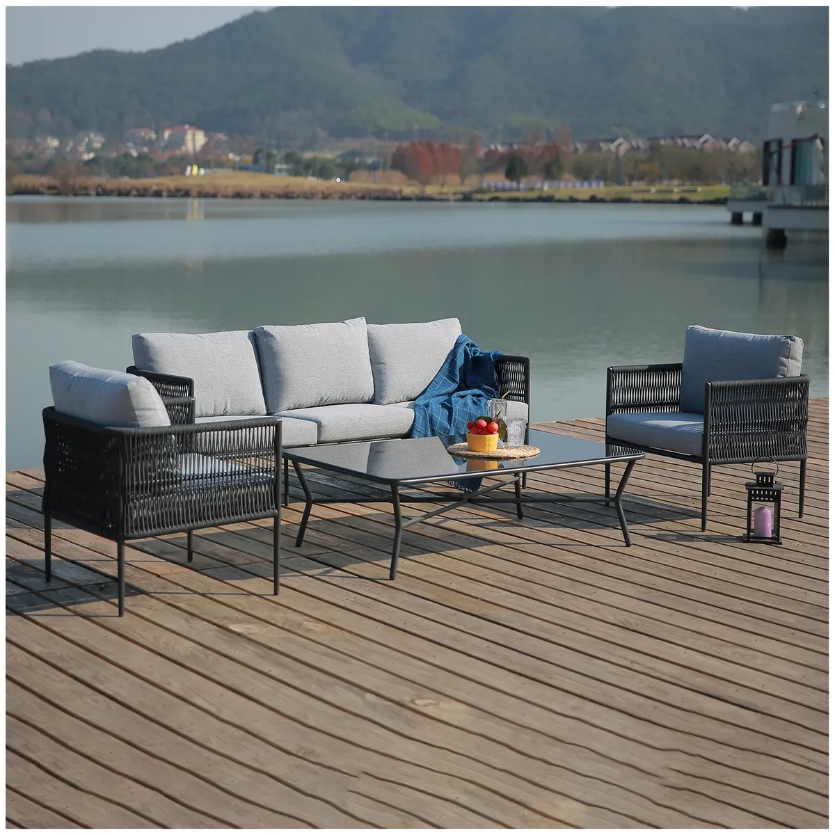 GENERICO - Juego de living terraza Cantaria 5 personas