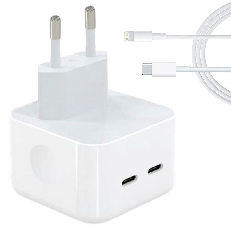 GENERICO - Cargador 35w + Cable Compatible iPhone 14 Lighting-c
