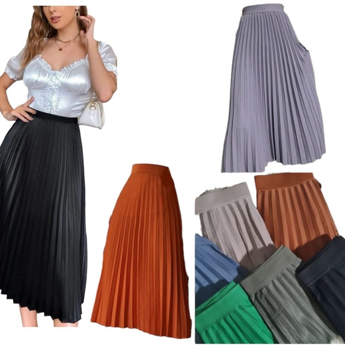 AGW - Pack 3 Faldas Plisada Mujer