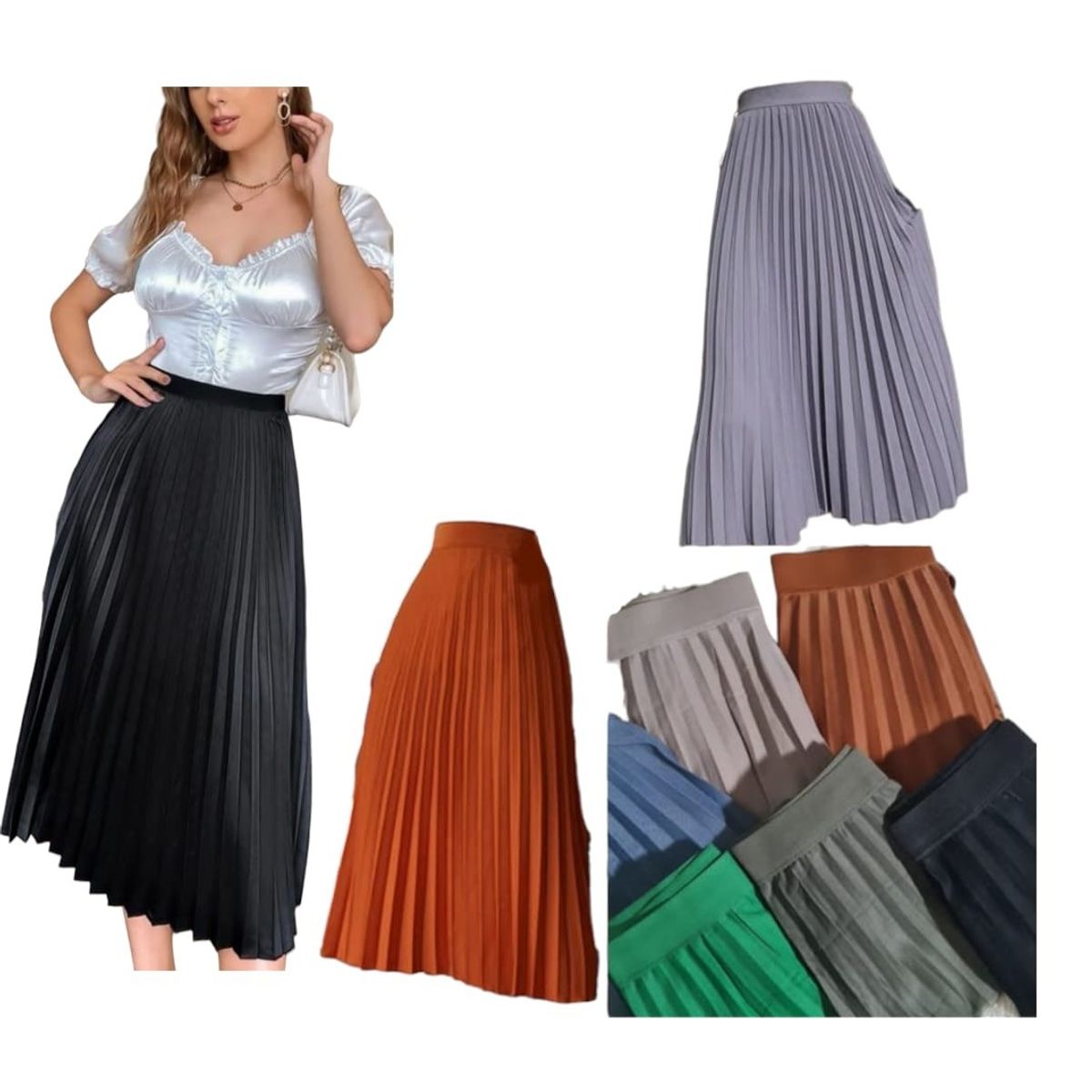 AGW - Pack 3 Faldas Plisada Mujer