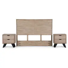ROSEN - Set Respaldo King + Veladores Culver