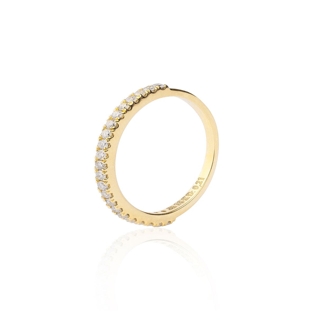 JB JOYAS BARON - Anillo Oro Amarillo 18Kt Diamantes Cintillo 21Puntos