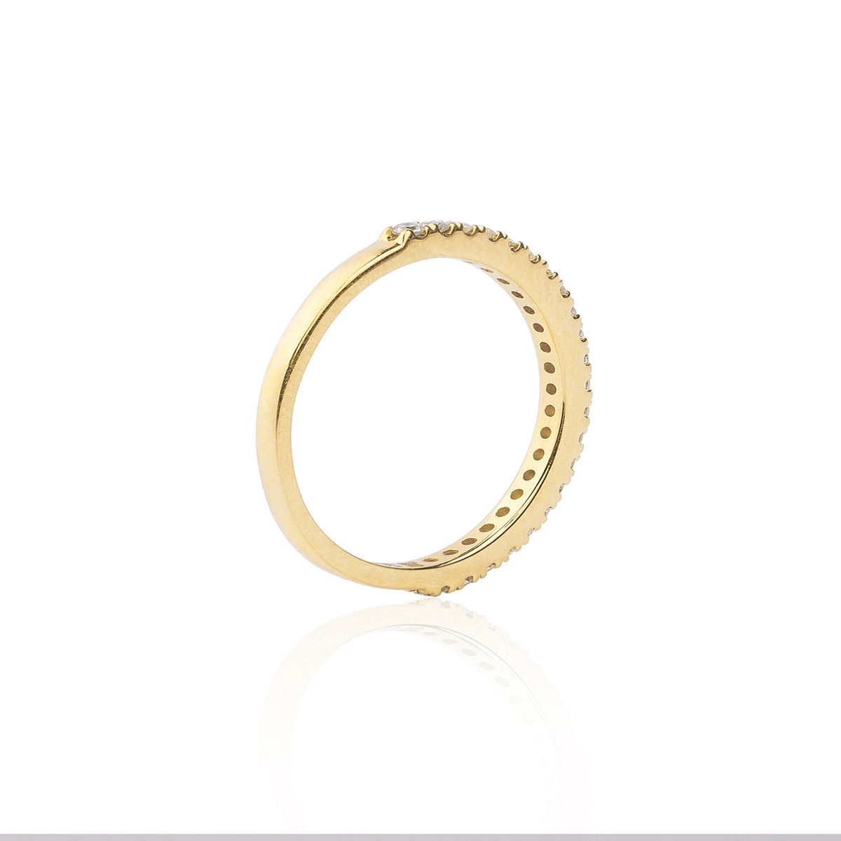 JB JOYAS BARON - Anillo Oro Amarillo 18Kt Diamantes Cintillo 21Puntos