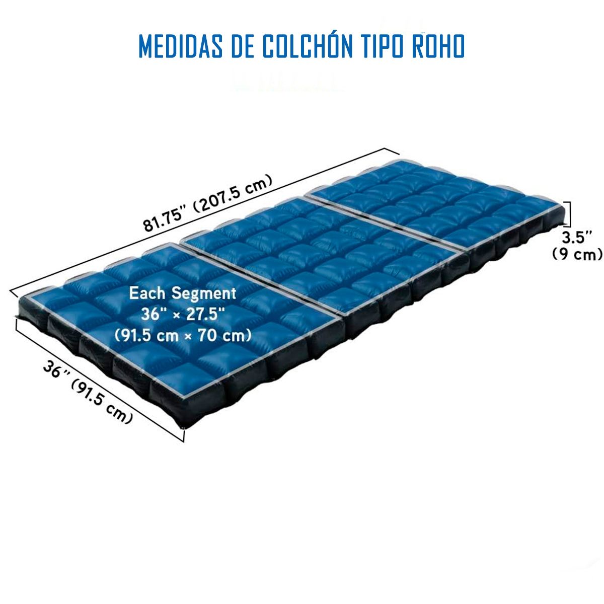 ONEDER - Colchon Antiescaras Clinico Lavable Flotación 3 Secc + Funda