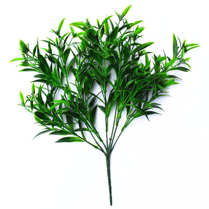VADELL - Hierba hoja puntiaguda verde, rama decorativa de 40 cm con protección UV Vadell Home