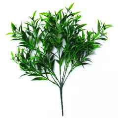 VADELL - Hierba hoja puntiaguda verde, rama decorativa de 40 cm con protección UV Home