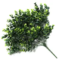 VADELL - Hierba hoja redondeada verde, rama decorativa de 33 cm con protección UV Home