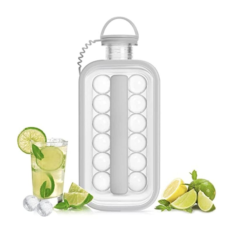SANTU HOME & DECO - Hielera Cubetera Molde Para Hielo Botella de 17 Esferas