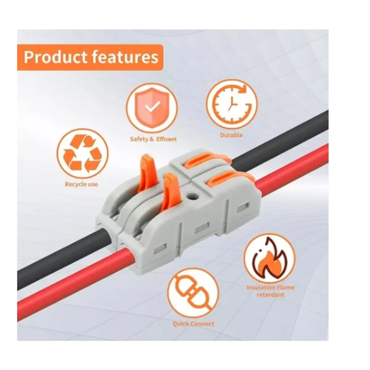 ESHOPANGIE - Set 100 Conectores De Cable Rapido Tipo Wago 1-1 Entrada