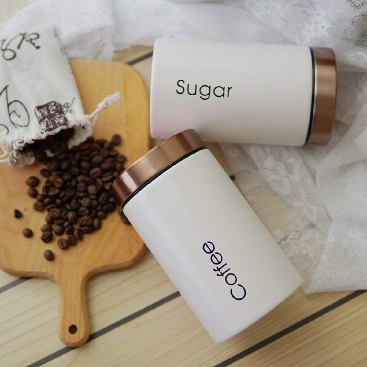 WAKESHOME - Set de Recipientes Elegantes para Cocina Cafe Azucar Té