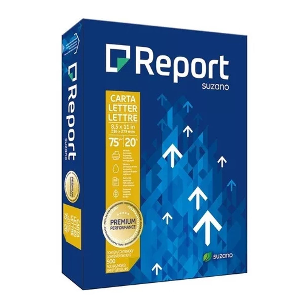 GENERICO - Resma 500 Hojas Report Tamaño Carta Hojas Blancas 75gr.