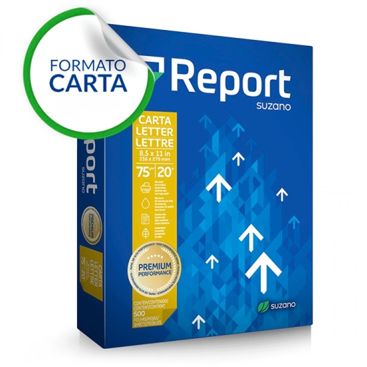 GENERICO - Resma 500 Hojas Report Tamaño Carta Hojas Blancas 75gr.