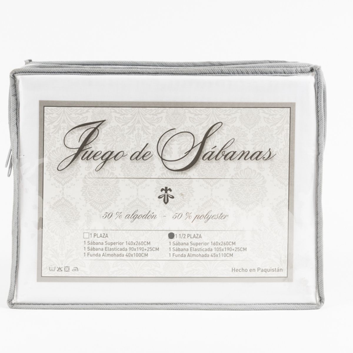 EL CASTILLO FRAZADAS - Juego Sábana 144 Hilos Blanco 1 Plaza