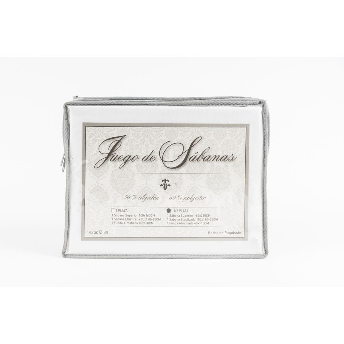 EL CASTILLO FRAZADAS - Juego Sábana 144 Hilos Blanco 1 Plaza