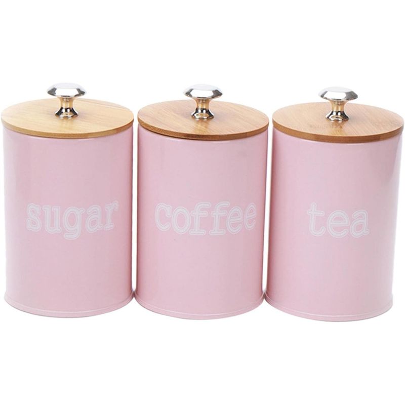WAKESHOME - Set de 3 Recipientes de Cocina Vintage para Café Té y Azúcar