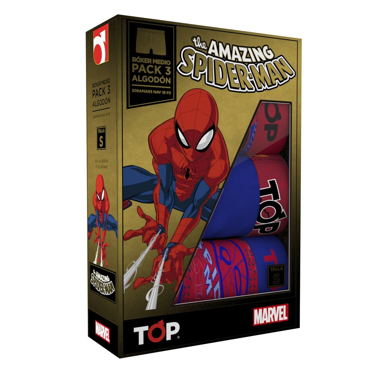 TOP - Boxer Algodón Marvel Spiderman Edicion Gold