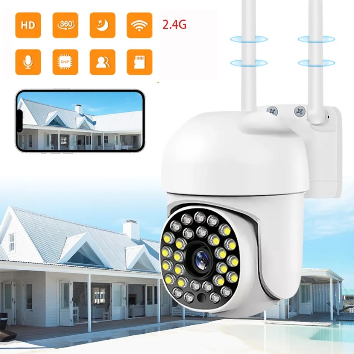 CRUSEC - Cámara Smart Pro Wifi 1080p para Exteriores Detección 3mp