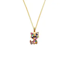 JOYAS MONTERO - Collar Cat Microcircon Baño de oro 24k