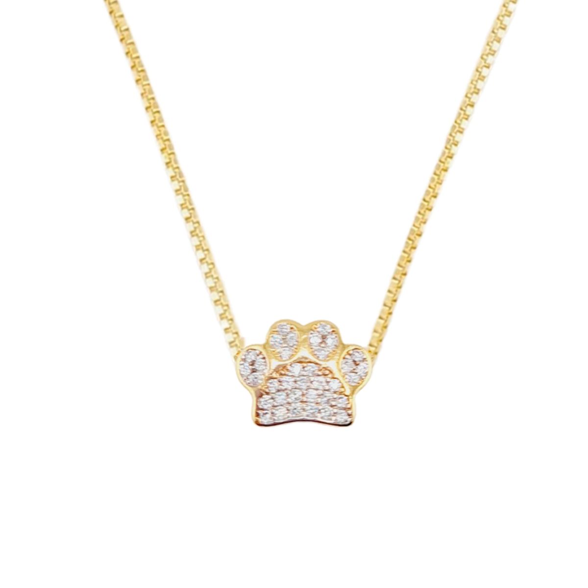 JOYAS MONTERO - Collar Patitas Microcircon Baño de oro 24k