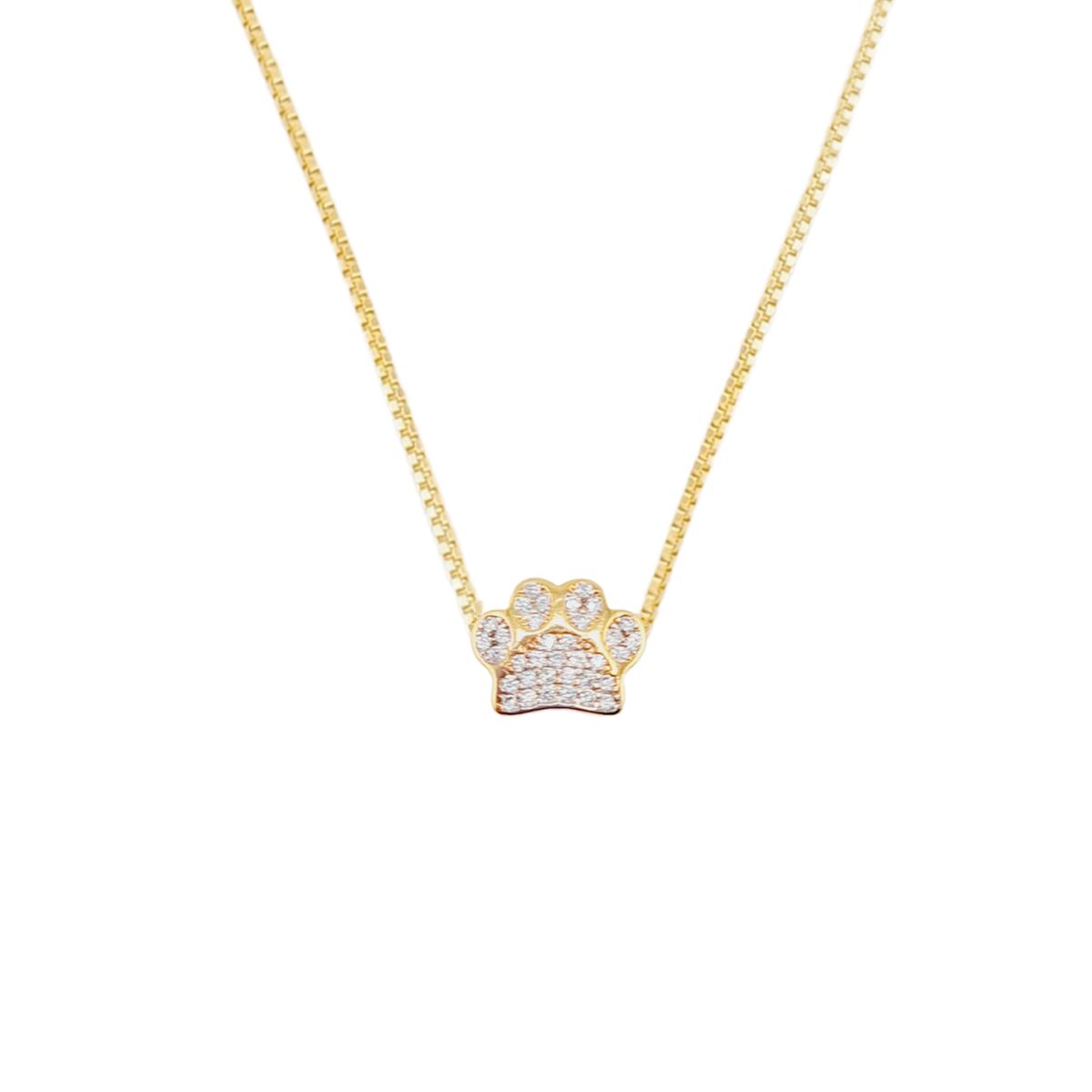 JOYAS MONTERO - Collar Patitas Microcircon Baño de oro 24k