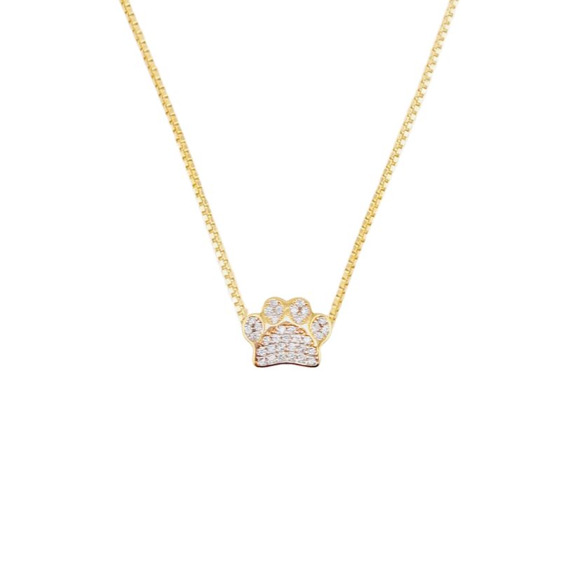 JOYAS MONTERO - Collar Patitas Microcircon Baño de oro 24k