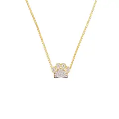 JOYAS MONTERO - Collar Patitas Microcircon Baño de oro 24k