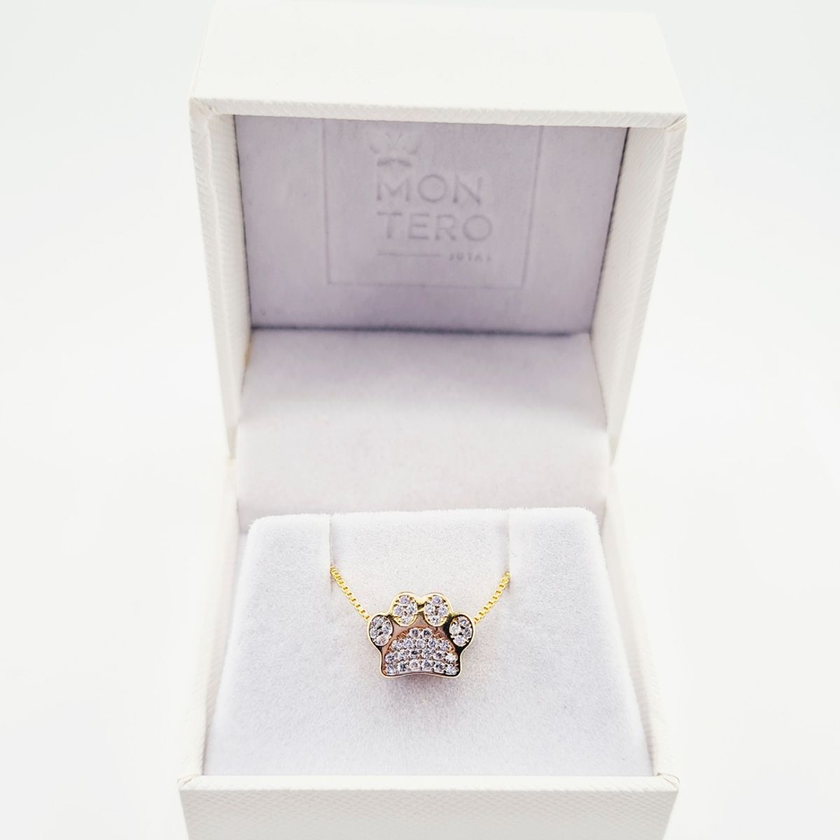 JOYAS MONTERO - Collar Patitas Microcircon Baño de oro 24k