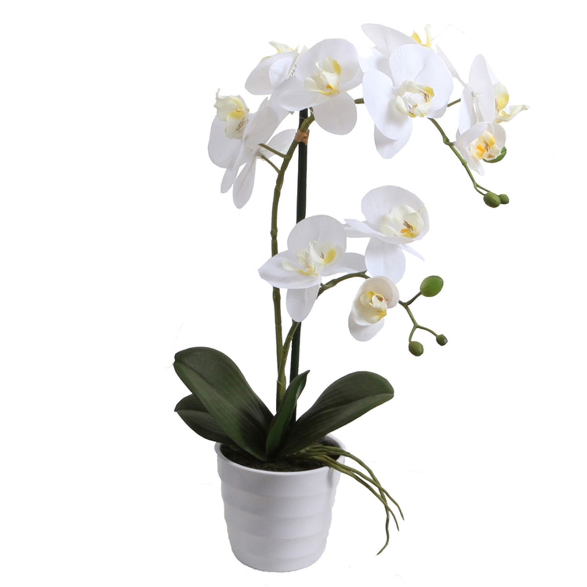 VADELL - Orquídea blanca 51 cm en macetero redondo Vadell Home
