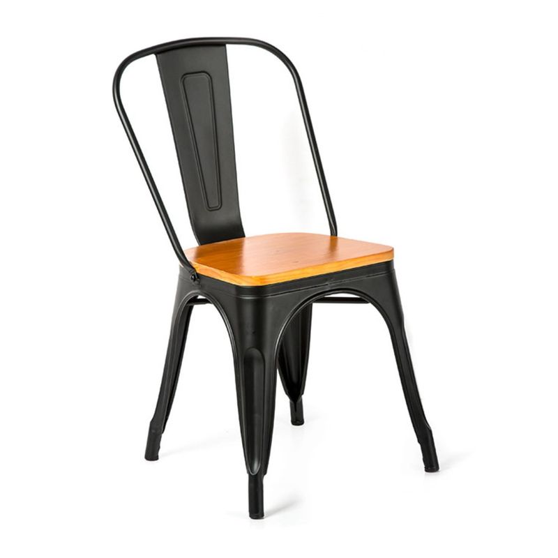 PROCHEF - Silla Tolix Negro Mate y Madera 1 Unidad