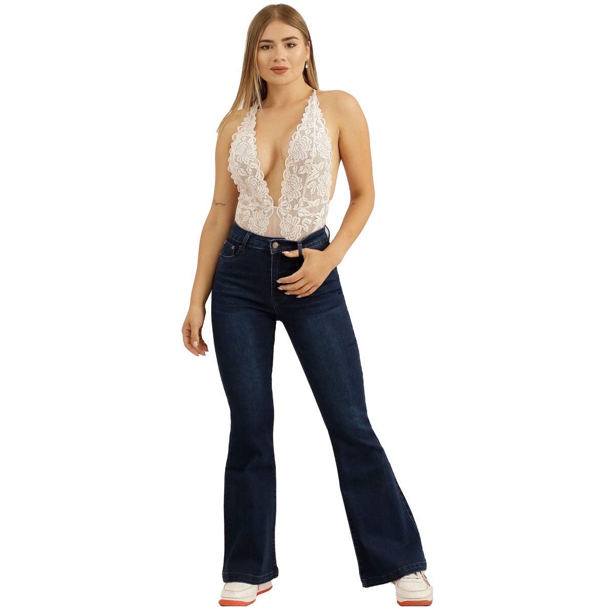 AGW - Jeans Flare Push Up Acampanado Levanta Cola Corte Colombiano Escultor