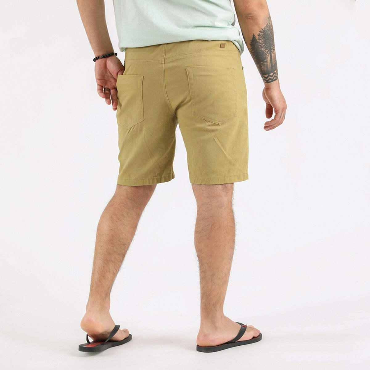 GANGSTER - Plus Short Canvas Liso Kaki Gangster