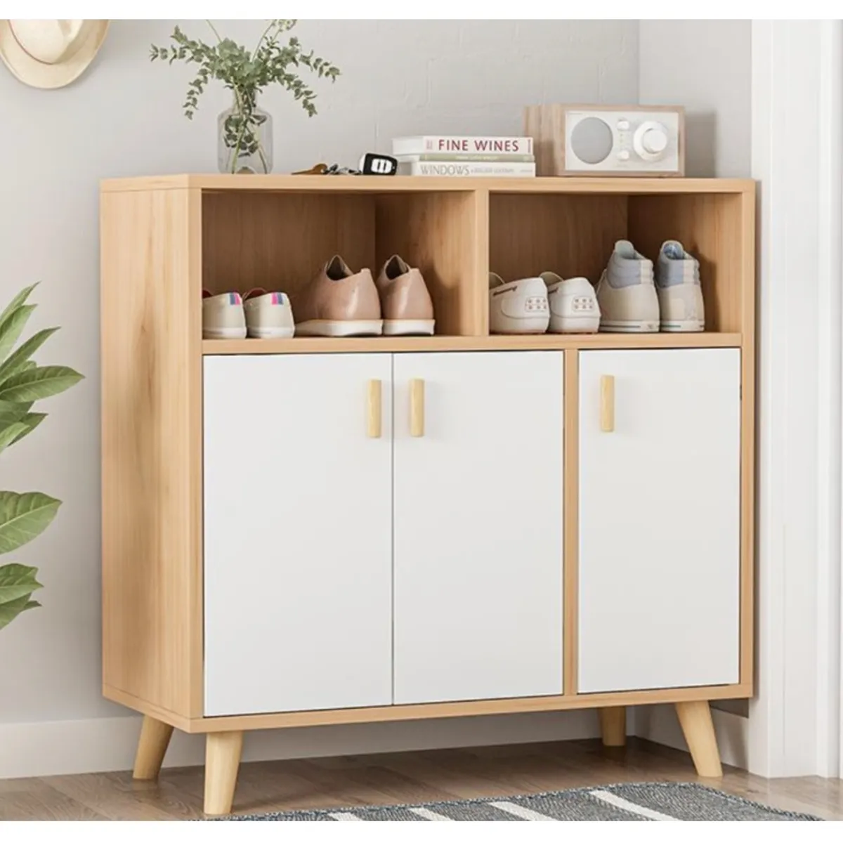 HOMER DESIGN - Comoda Velador Zapatero Multiuso Hall Living Organizador entrada hall XG022092