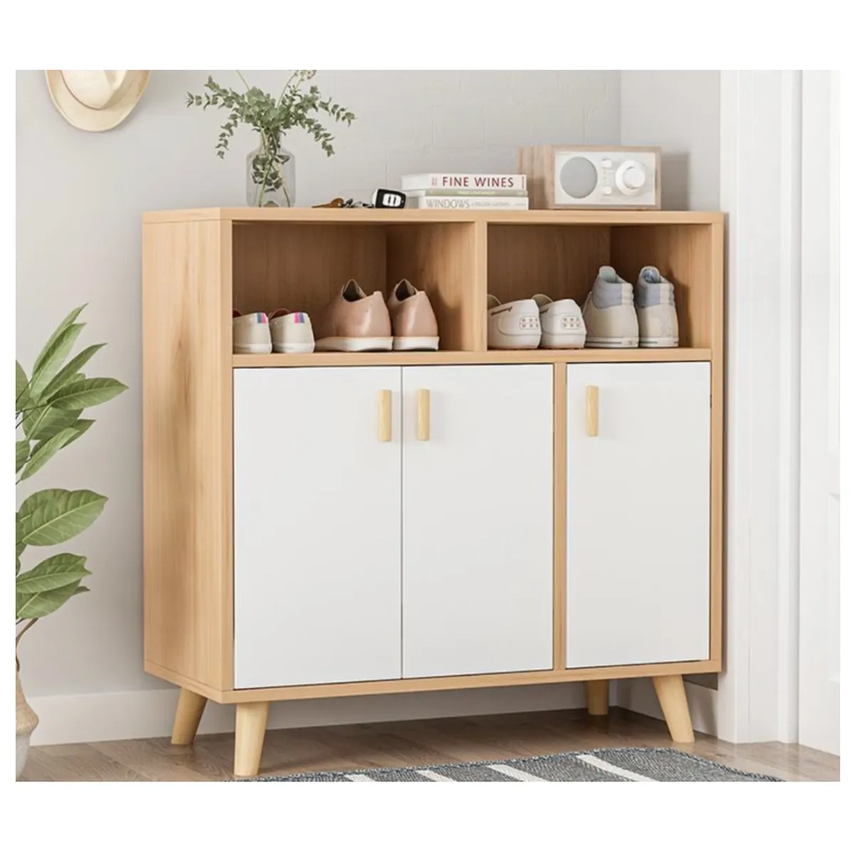 HOMER DESIGN - Comoda Velador Zapatero Multiuso Hall Living Organizador entrada hall XG022092