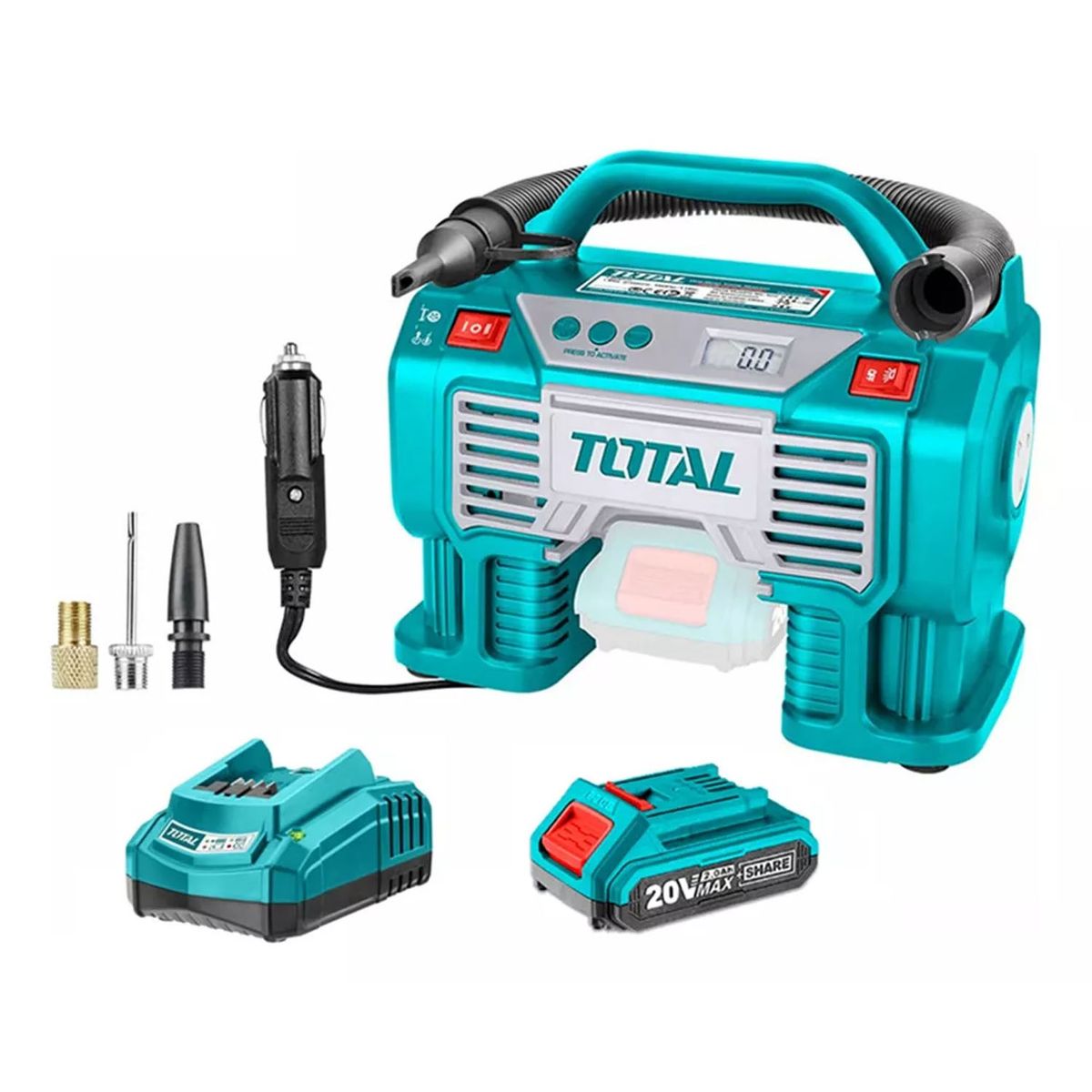 TOTAL TOOLS - Inflador Compresor Aire 20v Bat Carg Total Tacli200222