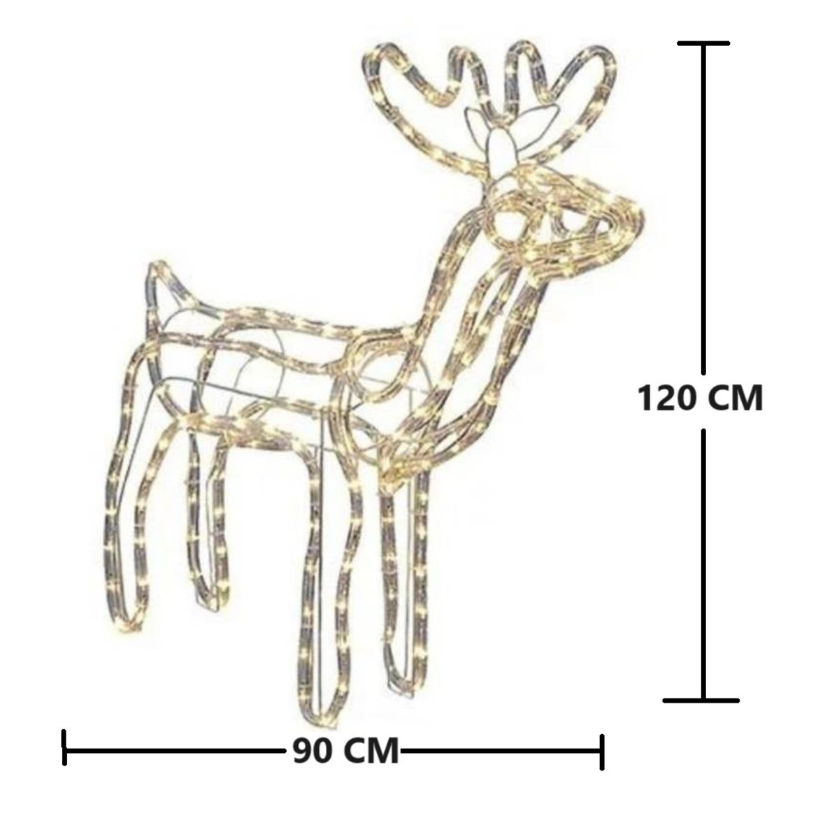 GENERICO - Reno Navideño Luz Led Solar Decorativo 120cm Azul