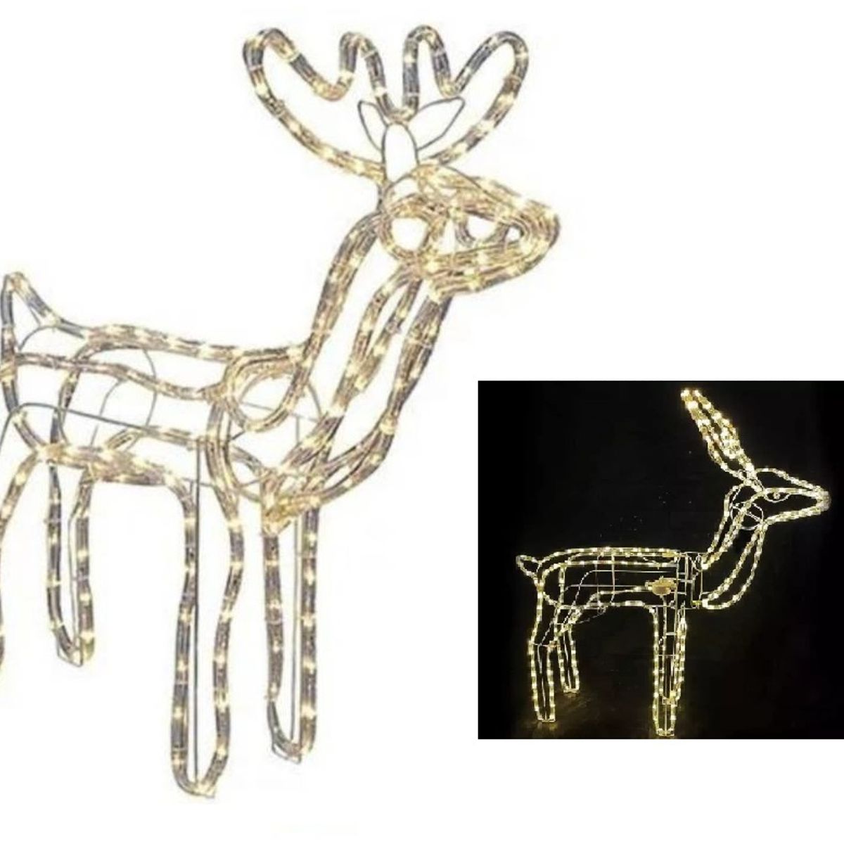 GENERICO - Reno Navideño Luz Led Solar Decorativo 120cm luz Calida