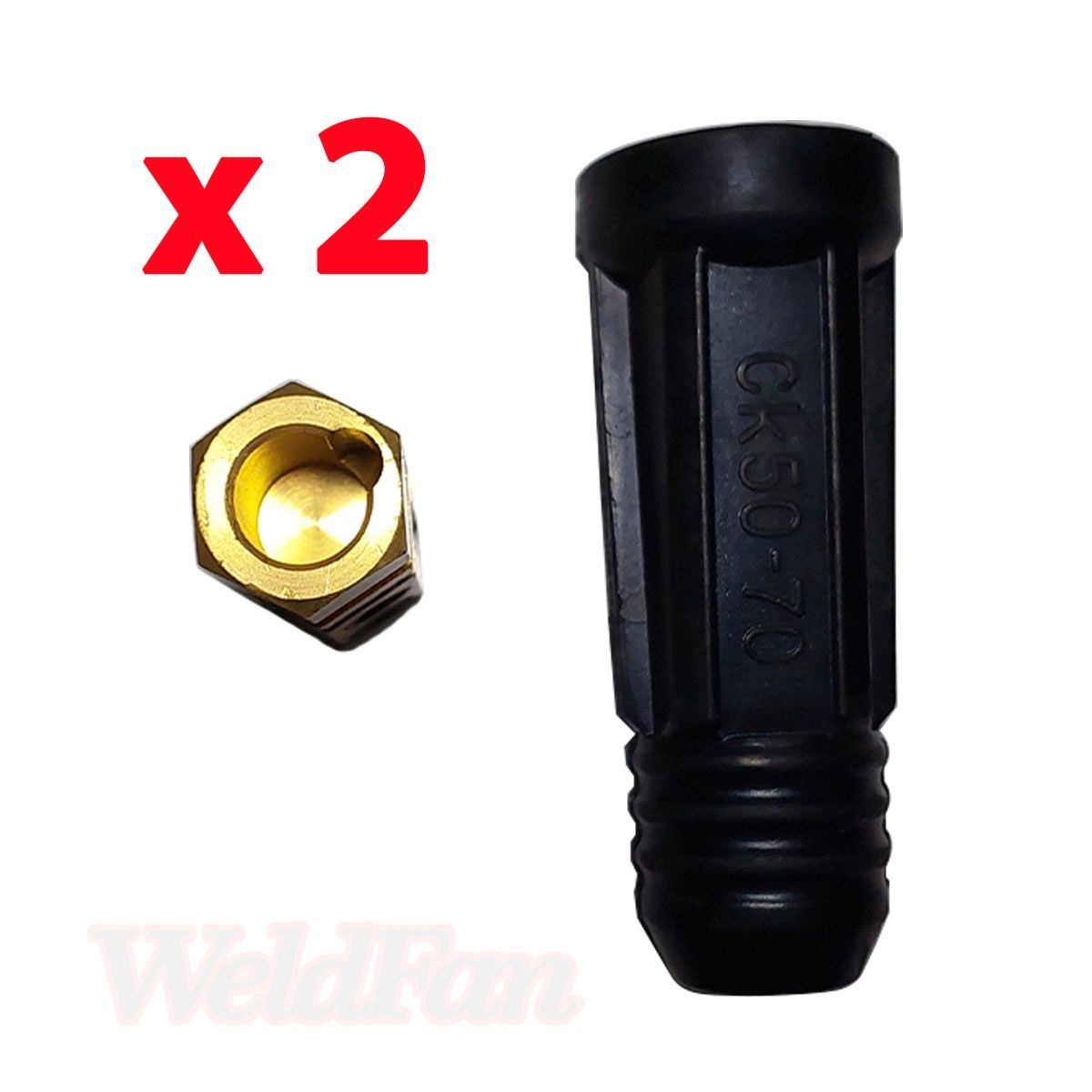 GENERICO - Conector Rápido Hembra 50-70 Color Negro Pack 2und Maquina De Soldar