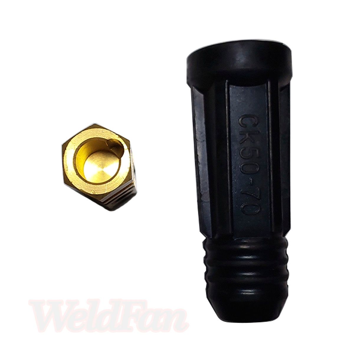 GENERICO - Conector Rápido Hembra 50-70 Color Negro Pack 2und Maquina De Soldar