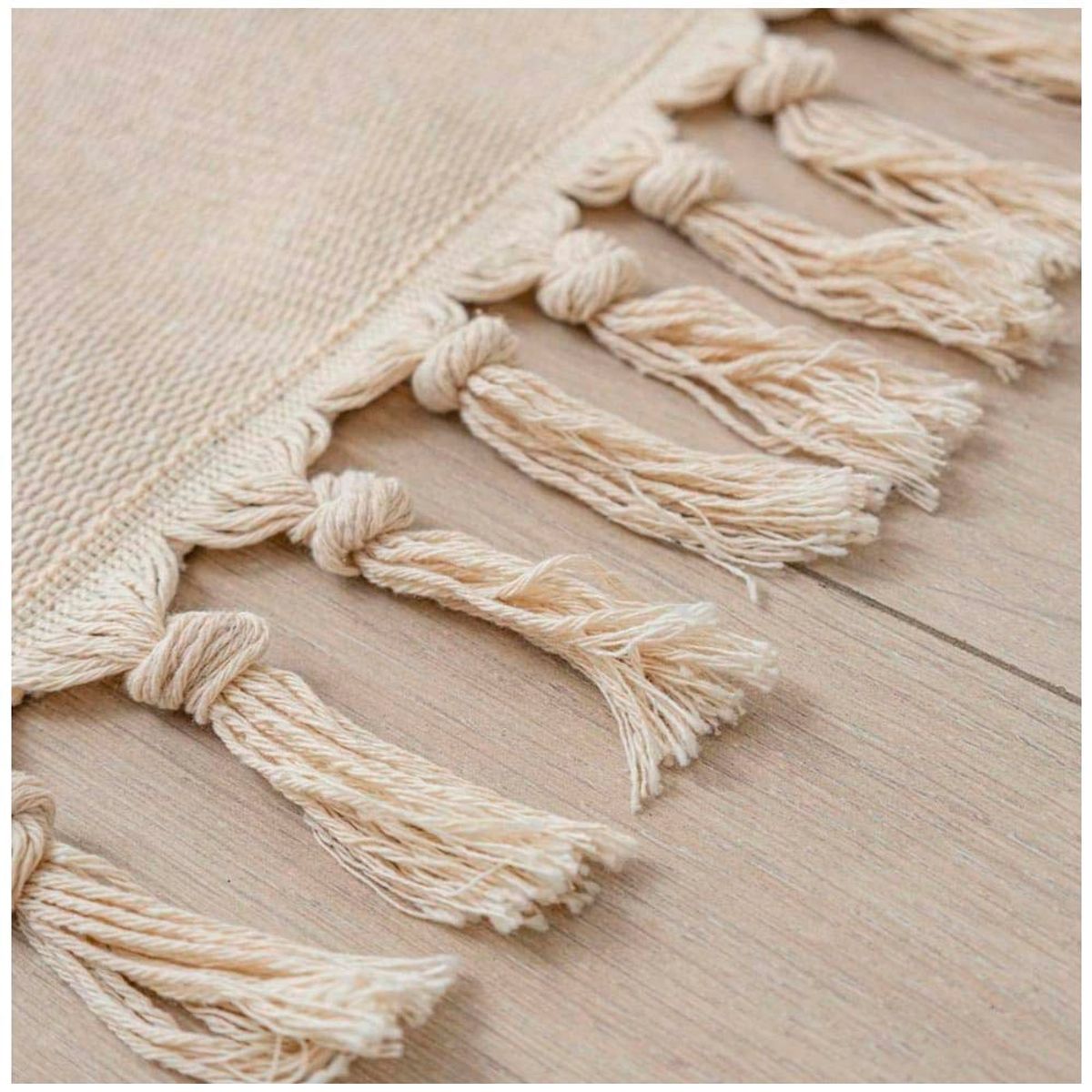 GENERICO - Alfombra Estilo Nórdico Bohemio Con Flecos 120x180 cm.