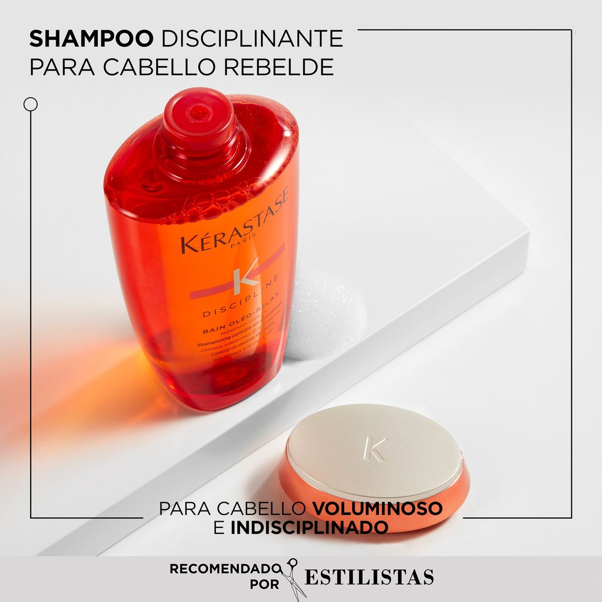KERASTASE - Shampoo Anti-Frizz Cabello Voluminoso E Indisciplinado Bain Oléo-Relax Discipline 250ml Kerastase